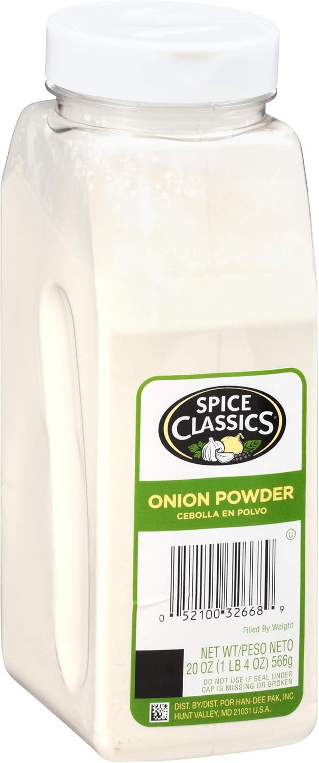 Spice Classics Onion Powder, 20 oz - One 20 Ounce Container of Bulk Onion Powder for Cooking, Ideal in Soups, Vegetables, Rubs, Sauces and More