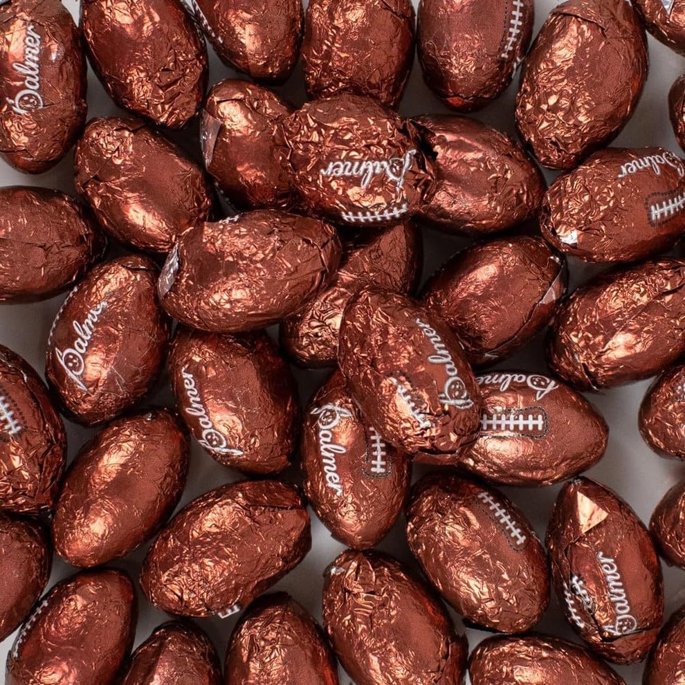 Premium Milk Chocolate Footballs - Party Favor Candy - Football Coach Gift - Individually Foil Wrapped (2 Pound)