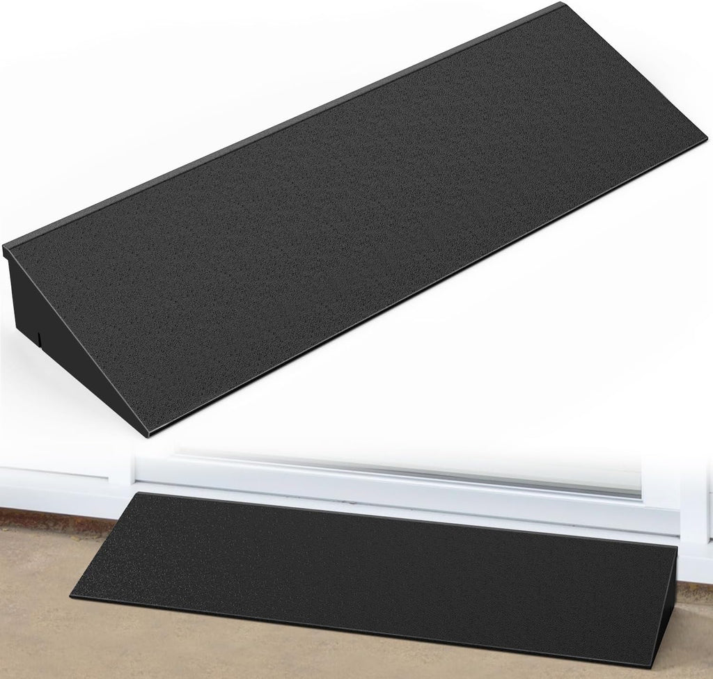 Nilight 2" Rise Threshold Ramp for Doorways, 19.7" Wide Low Profile Rubber Smooth Access Door Ramp for Doorway, Curb, Home Steps, Bathroom