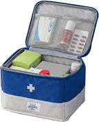 Travel Medicine Bag Organizer, Portable Medical Bag Empty, for Home, Travel, Camping, Car, Hiking & Outdoor Emergencies, Emergency Medical Kits (Blue)