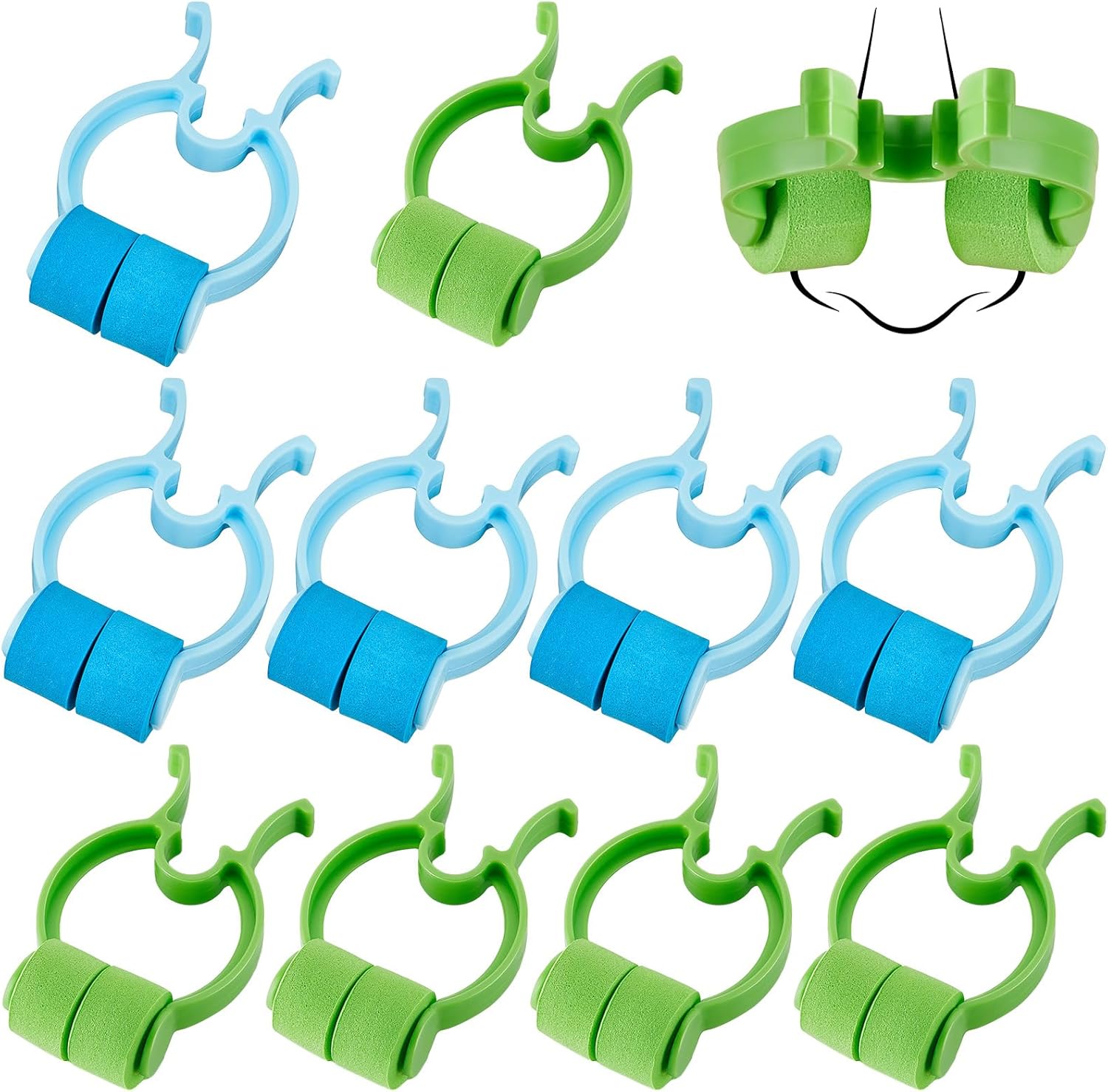 Fabbay 8 Pcs Stop Nosebleeds Clip Nose Bleed Stopper Nasal Clip for Adult Emergency Accident, Blue and Green