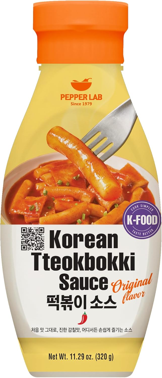 Pepper Lab Korean Tteokbokki Sauce – Sweet & Spicy Korean Chili Sauce for Rice Cakes, Noodles & Street Food (11.29 oz / 320 g)