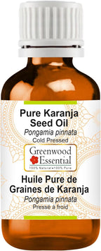 Greenwood Essential Pure Karanja Seed Oil (Pongamia pinnata) Cold Pressed 30ml (1 oz)