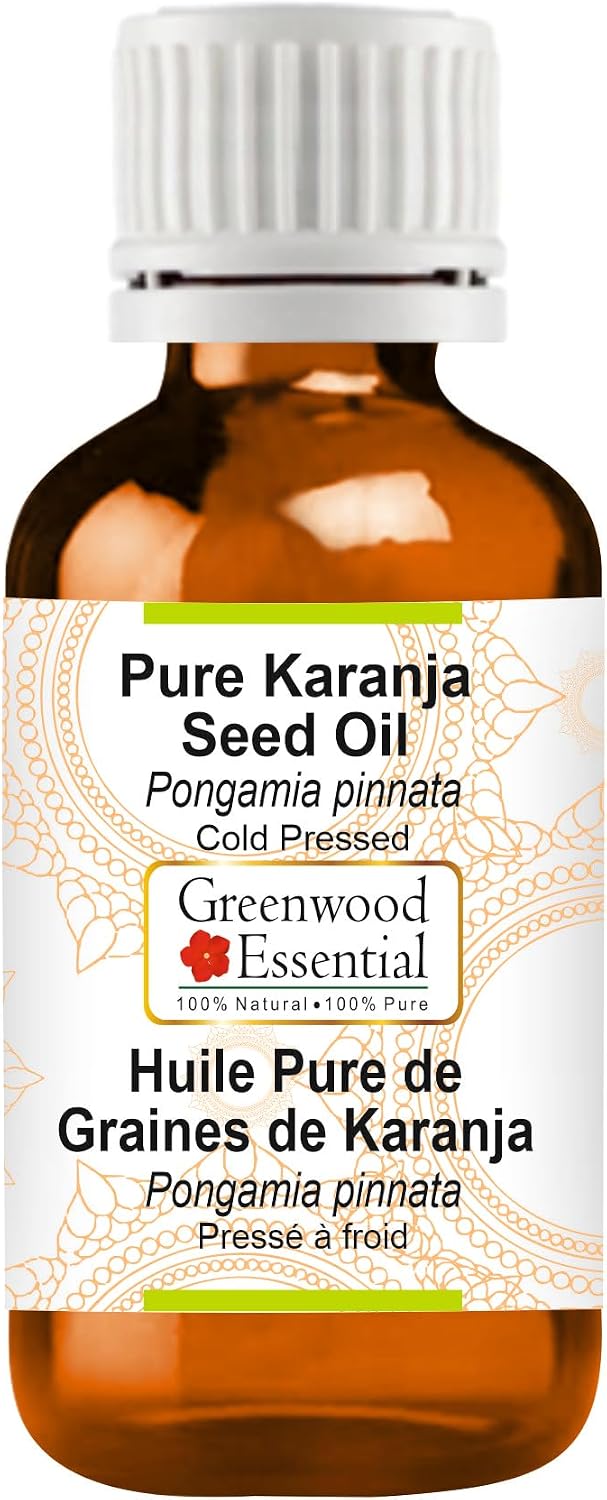 Greenwood Essential Pure Karanja Seed Oil (Pongamia pinnata) Cold Pressed 30ml (1 oz)