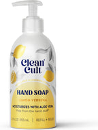 Cleancult - Lemon Verbena - Moisturizing Liquid Hand Soap - Refillable Aluminum Bottle - Made with Aloe Vera - Nourishes & Moisturizes Dry & Sensitive Skin - 12 oz - 1 Pack