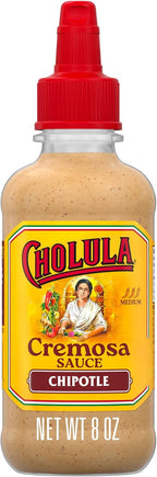 Cholula Cremosa Sauce, Chipotle, Medium Heat, Creamy, Smoky, Squeezable Topping For Elotes, Tacos, Soup, Tostadas, Nachos and More, 8 fl oz