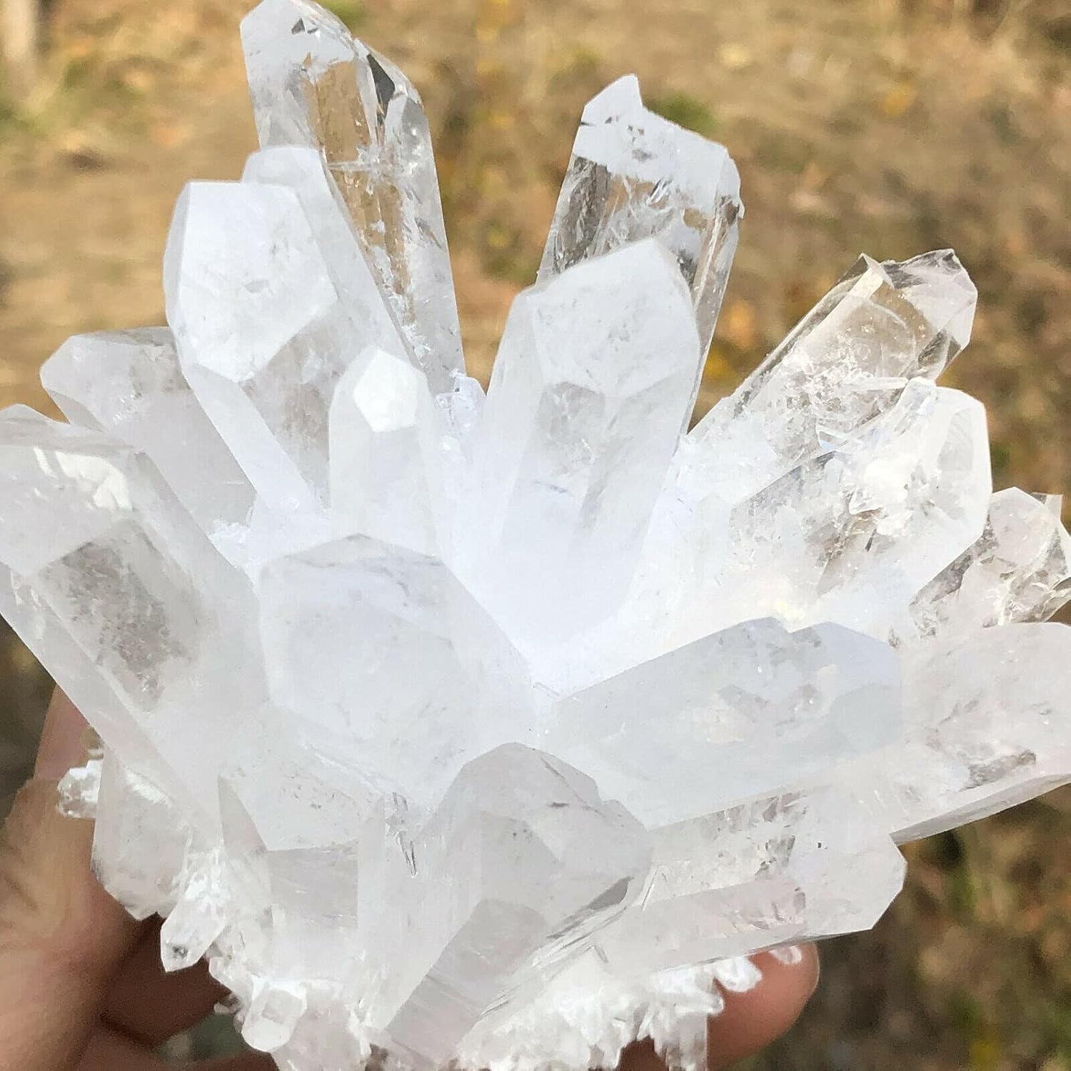 1pc Natural Rare White Quartz Crystal Cluster Mineral Specimen Healing (Size : 560-600g)