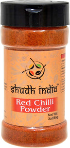 Shudh India | Traditional Indian Spicy Red Chili Powder | Chilli Powder Indian Spice | All Natural | No Color added | Gluten Free Ingredients | Vegan | NON-GMO | Indian Origin |