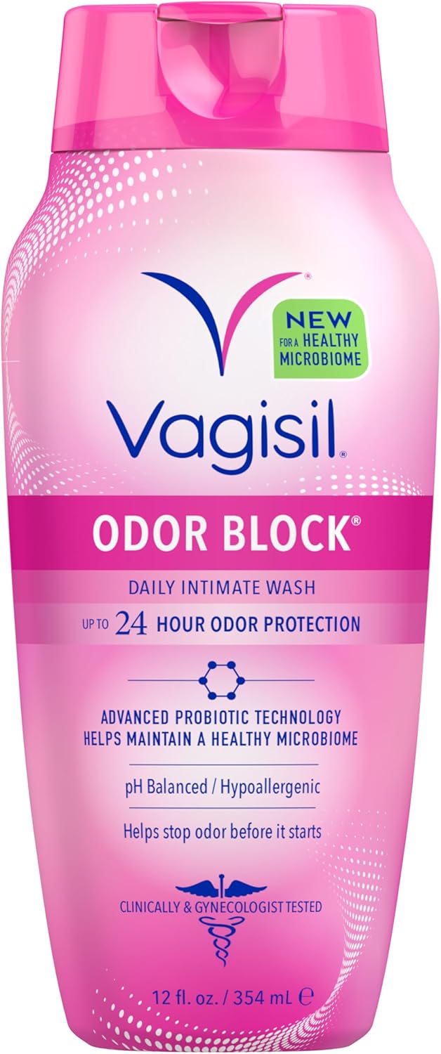Vagisil Feminine Wash for Intimate Area Hygiene, Odor Block, Gynecologist Tested, Hypoallergenic, 12 oz, (Pack of 1)