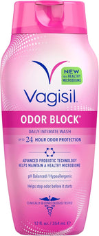 Vagisil Feminine Wash for Intimate Area Hygiene, Odor Block, Gynecologist Tested, Hypoallergenic, 12 oz, (Pack of 1)