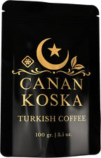Canan Koska Turkish Coffee Medium Roast Ground Coffee 100% Arabica, Finely Ground for Rich Flavor and Smooth Texture, Ideal for Traditional Brewing in a Cezve - 3.5 Ounce (100g) - Pack Of 1