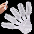 Nuogo 500 Pieces Mini Toothbrush Bulk Disposable Toothbrushes Thumbprint Individually Packaged Security Toothbrush with Short Handle Soft Bristles Prison Tooth Brush for Camping Travel