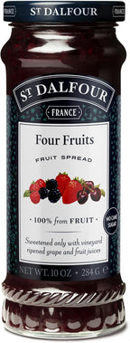 St. Dalfour Four Fruits Fruit Spread - 10oz - 100% from Fruit, No Artificial Ingredients, Non-GMO, No Cane Sugars, All Natural, Made in France