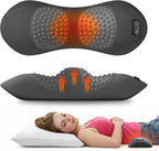 3-in-1 Electric Lumbar Support Pillow for Bed & Chair, Back Massager with Heated, Vibration and Traction, Triple Fusion Lower Back Support for Pain Relief and Relaxation - Dark Gray