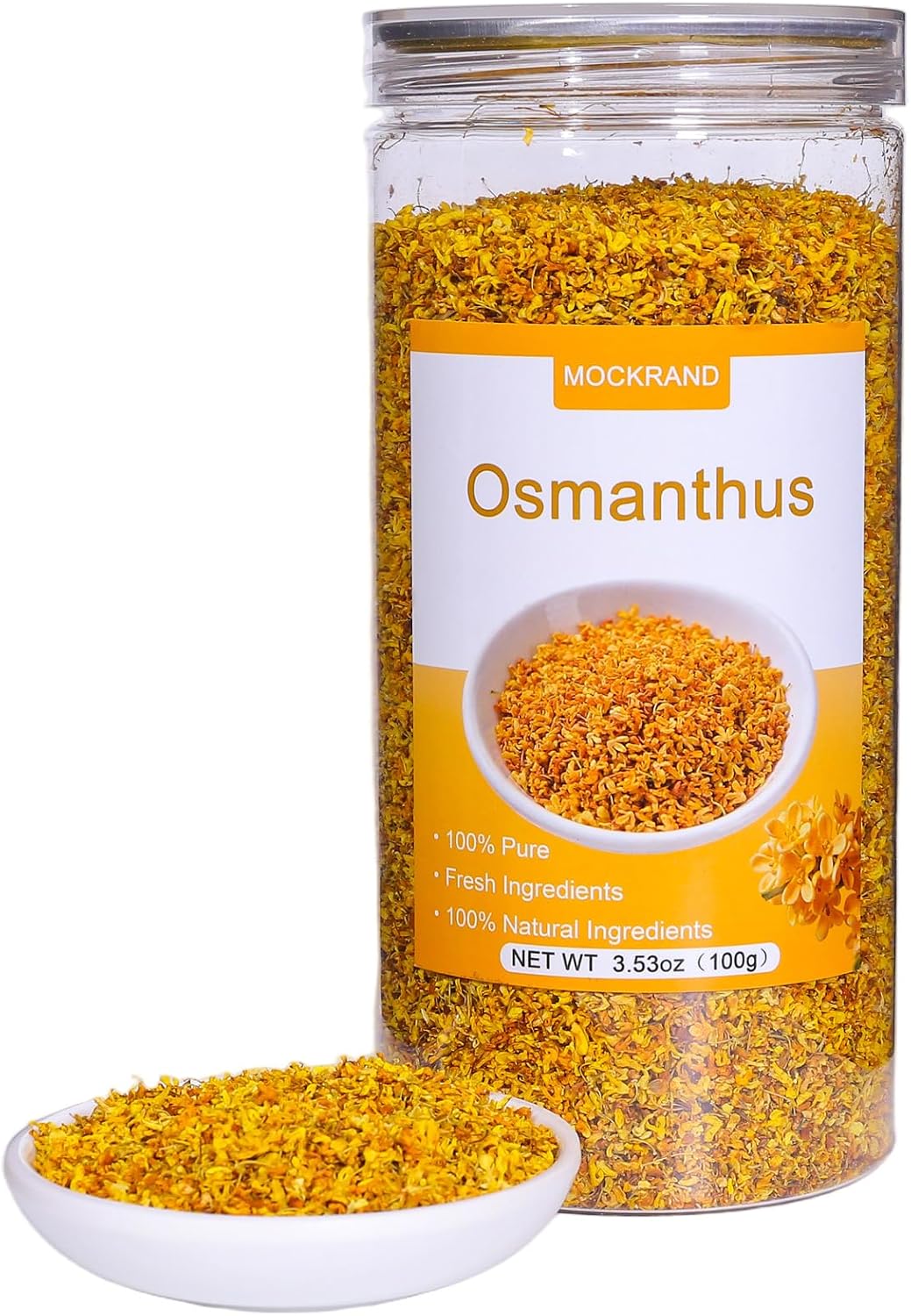 Osmanthus 3.53oz /100g, Dried Osmanthus Flower Edible Osmanthus Loose Leafe Tea, Chinese Traditional Fragrans Tea for Bervage, Food, Baking, Jam, Gui Hua 桂花茶