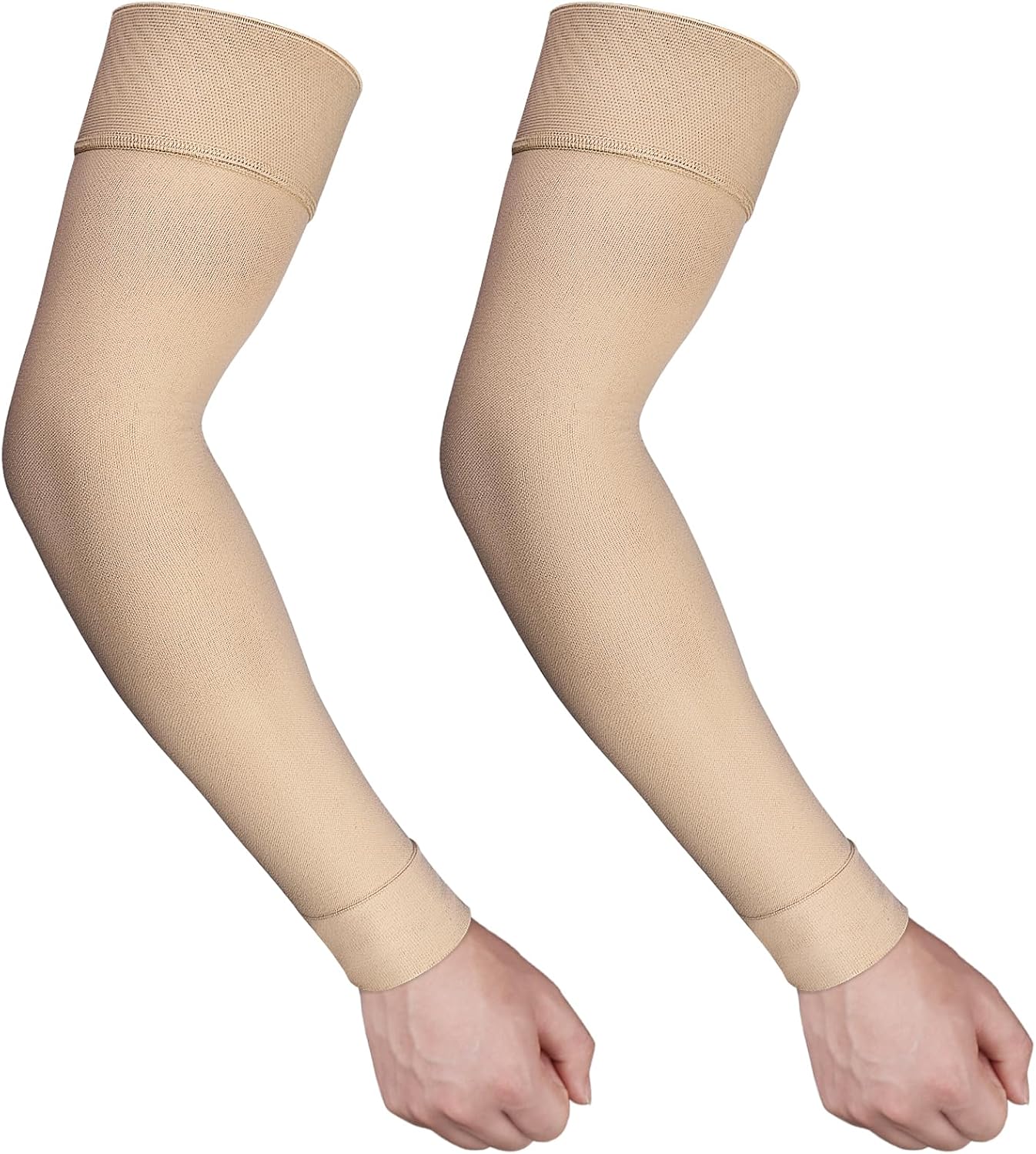 Ailaka Medical Compression Arm Sleeves for Men Women - 20-30 mmHg Lymphedema Compression Sleeves Support for Arms Pain
