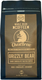ChestBrew Grizzly Bear – Chocolate Dusted Vietnamese Whole Bean Coffee, 20 oz