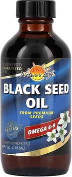 Natures Life Black Seed Oil, Cold-Pressed Black Cumin Seed Oil - Joint, Digestive Health, and Immune Support - Lab Verified, 60-Day Money-Back Guarantee - 23 Servings, 4 Fl. Oz.
