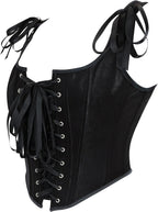 IZUS Steampunk Gothic Bustier Corset Tops for Women Lace-up Push Up Shapewear Crop Tops Tank Bodice Camisole Vest