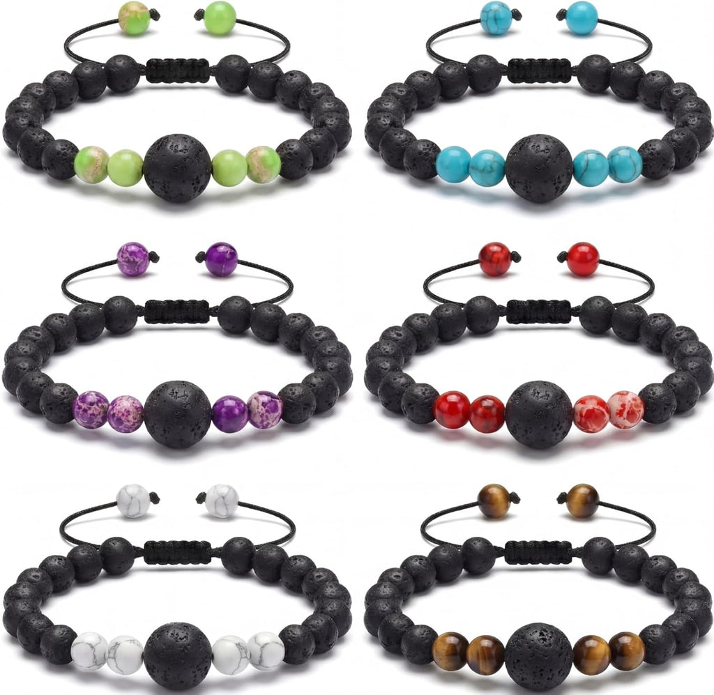 Sureio 6 Pcs Motion Sickness Bracelets Cruise Essentials Adjustable Anti Nausea Wristband for Adults Car Sea Air Sickness Relief