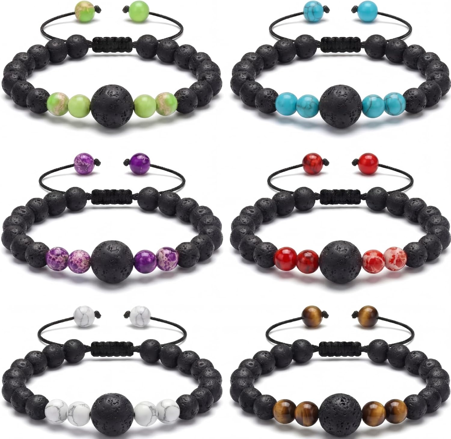 Sureio 6 Pcs Motion Sickness Bracelets Cruise Essentials Adjustable Anti Nausea Wristband for Adults Car Sea Air Sickness Relief