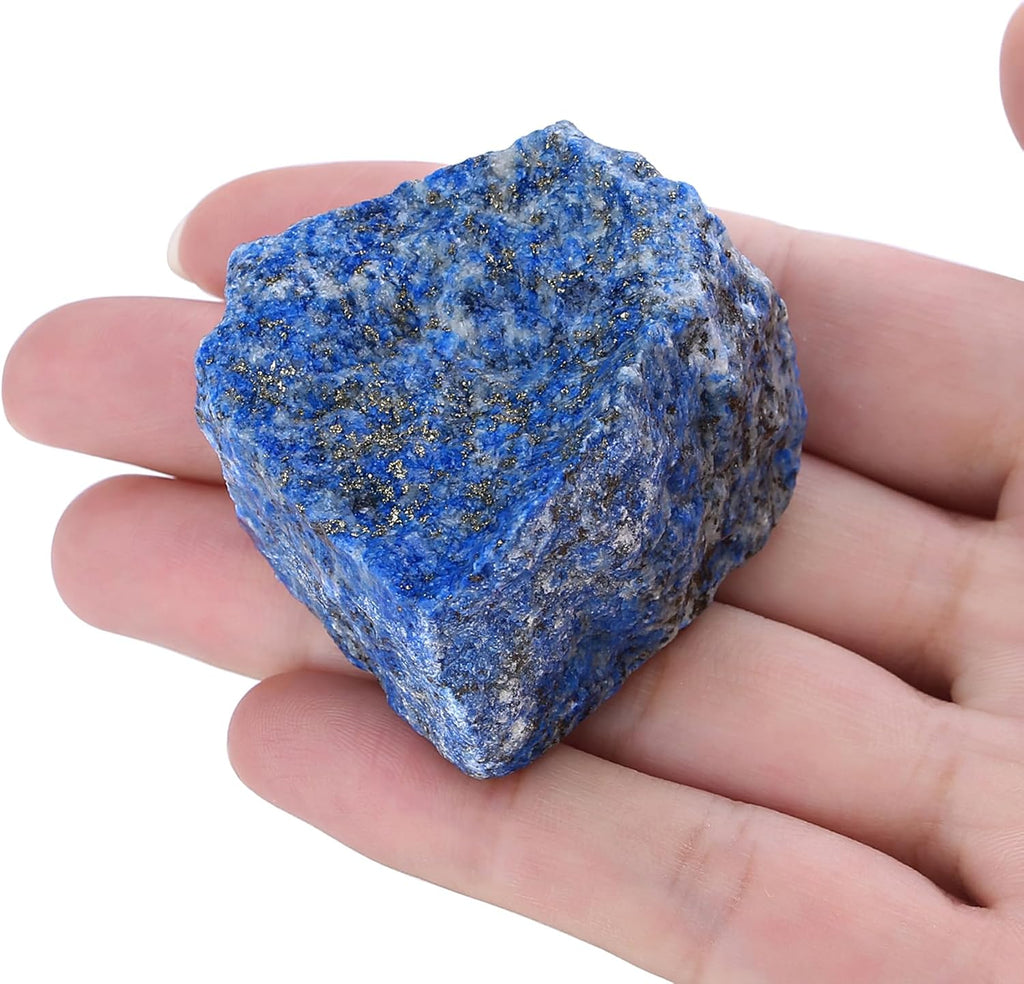 XIANNVXI Lapis Lazuli 1.8-2.2" Large Raw Crystals and Healing Stones Natural Rough Crystal Rocks for Decor Gifts Tumbling Cabbing Polishing Fountain Rocks 1PCS