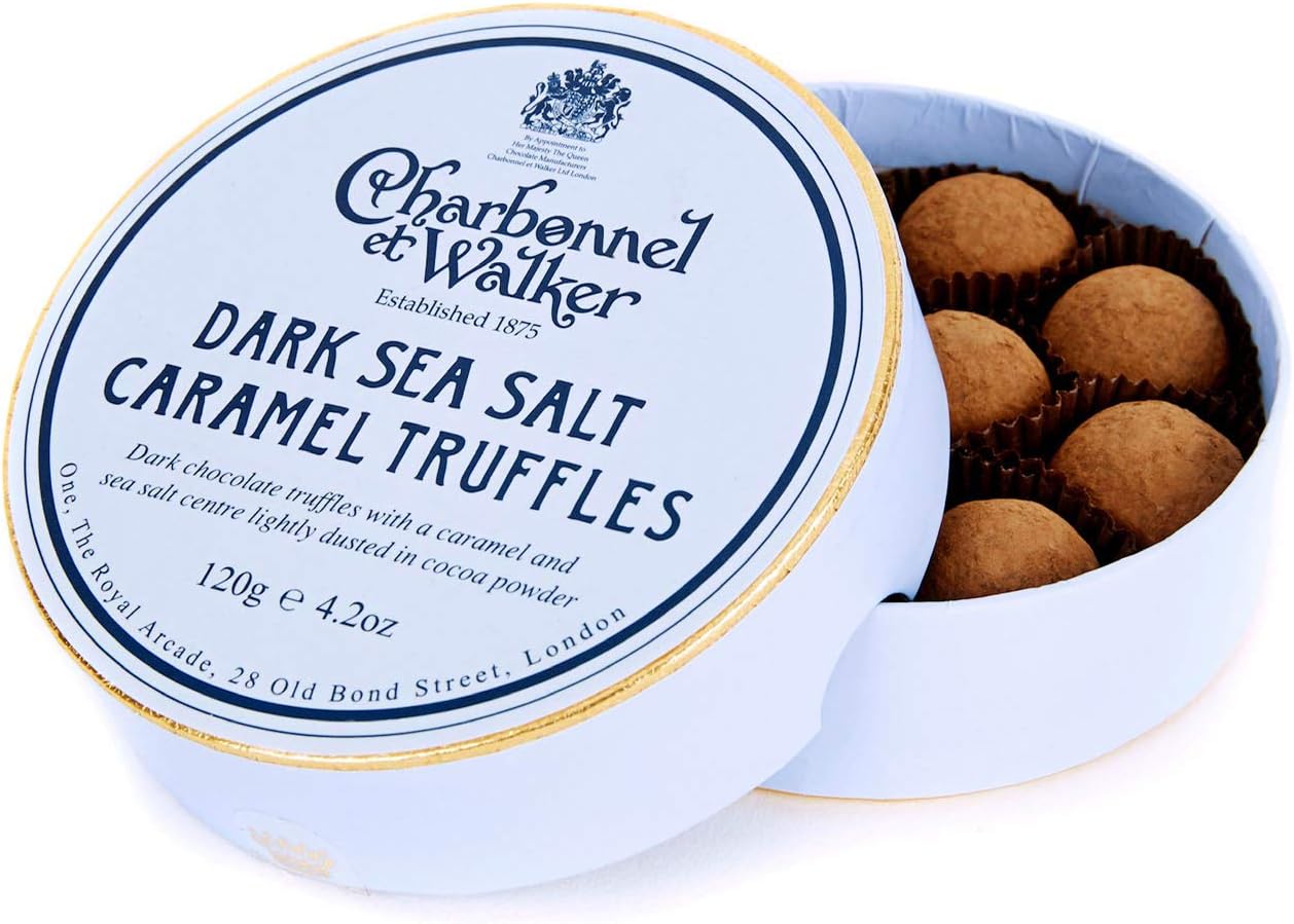 Charbonnel et Walker Dark Sea Salt Caramel Truffles, 4.2 Ounce