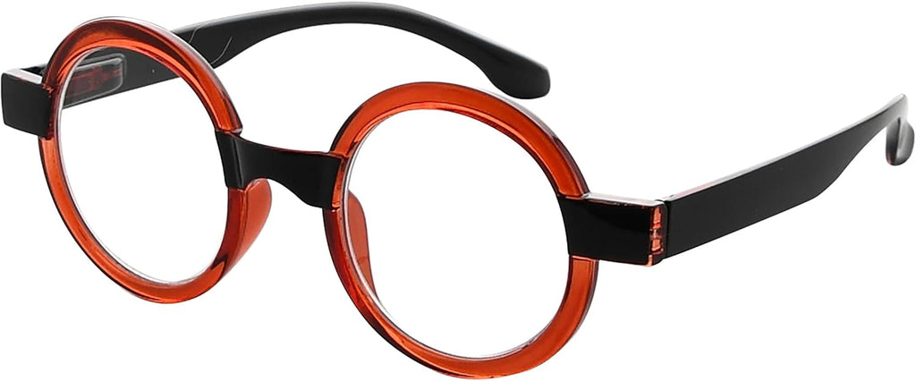 Eyekepper Round Reading Glasses for Women Retro Readers Eyeglasses - Red +1.00