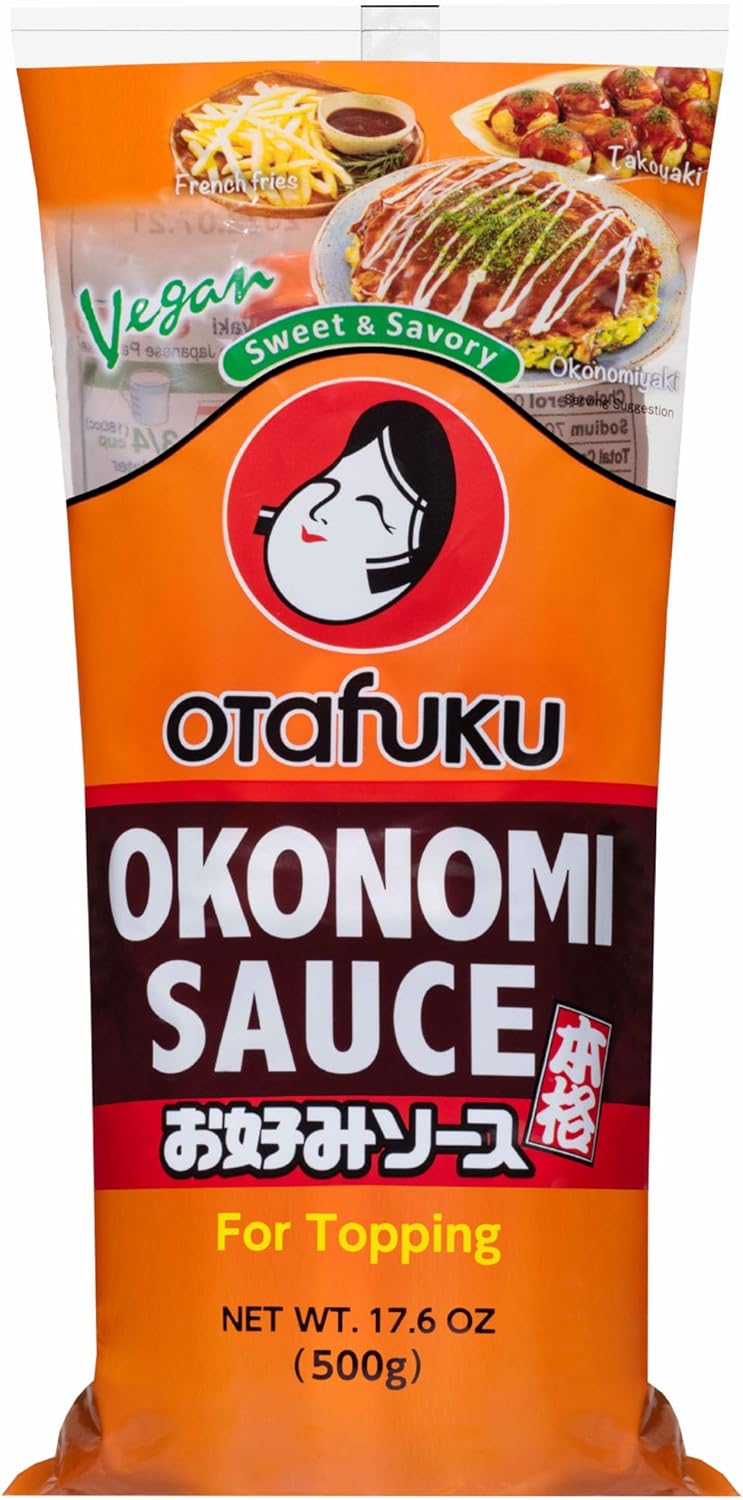 Otafuku Okonomi Sauce, Vegan Japanese Topping for Okonomiyaki Pancakes (17.6 Ounces)