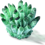 Natural Crystal Cluster Clear Quartz Mineral Crystal Cluster Cluster Healing Ornament Hue Reflection Feng Shui Home Decor (Green)