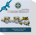 Meşhur Safranbolu Lokumcusu Turkish Delight Pistachios: Gourmet Candy & -Snack Lovers, Turkish Delight Candy Gift Box, Covered in Coconut (11.3 oz)
