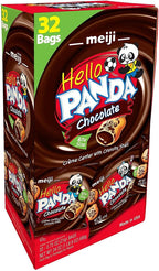 Meijis Hello Panda Cookies, Chocolate Crème Filled - 32 Count, 0.75oz Packages - Bite Sized Cookies with Fun Panda Sports