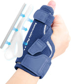 CURECARE New Upgraded 2 in 1 Thumb Brace, Removable Thumb Spica Splint Left Right Hand with 3 Level Stability, Reversible Thumb Support for CMC, De Quervain’s Tendonitis, Trigger Thumb (S/M, Navy)
