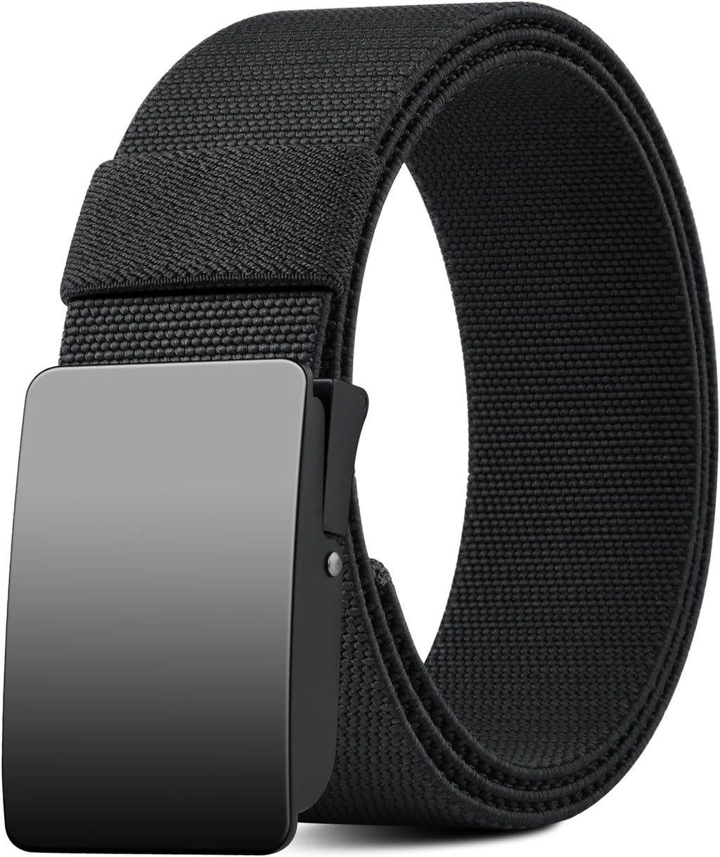 Belt Men, Work Belts for Mens, Holeless Adjustable Canvas Web Cloth Fabric Belts, Casual Dress Business Belt