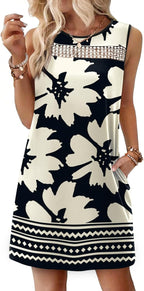 WIHOLL Summer Dresses for Women 2026 Beach Vacation Spring Fashion Clothing Lace Mini Tank Dress with Pockets