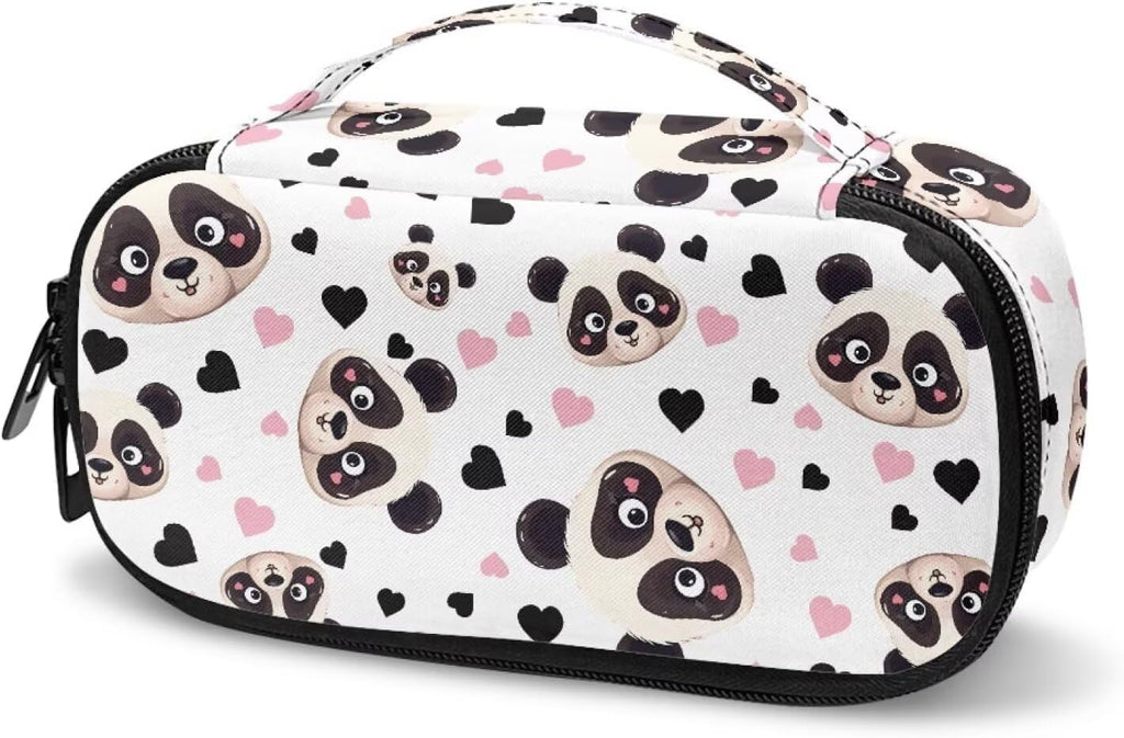 Panda Heart Diabetic Supplies Travel Bags Portable Insulin Container Travel Size Durable Medical Insulated Storage Case for Insulin Pen Blood Sugar Test Strips Syringe Needles