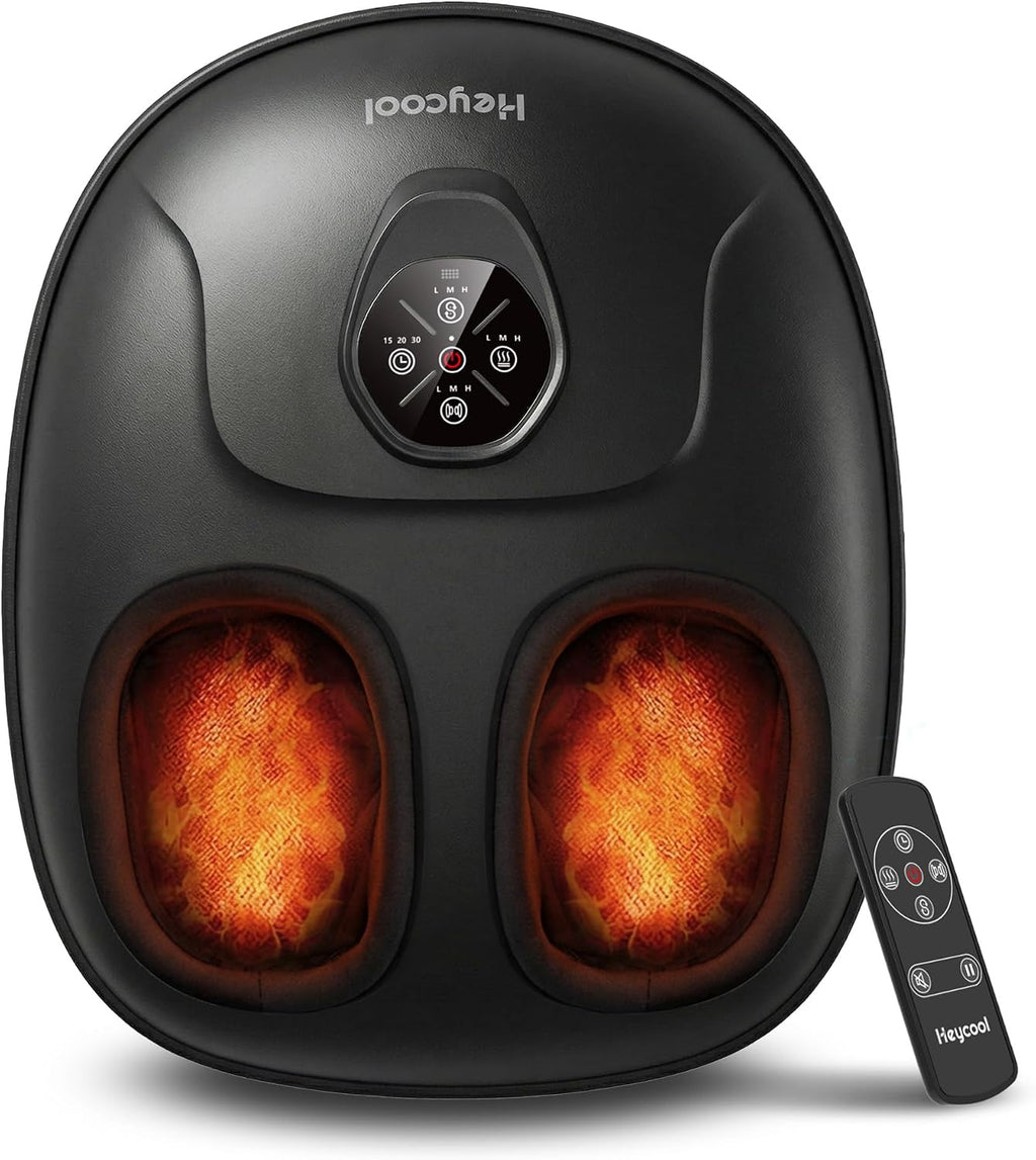 Heycool Shiatsu Foot Massager, Deep Kneading Foot Massager with Heat and Compression for Neuropathy, Remote Control, Large Feet Massager Fits Up to Size 14, Gifts for Women, Men