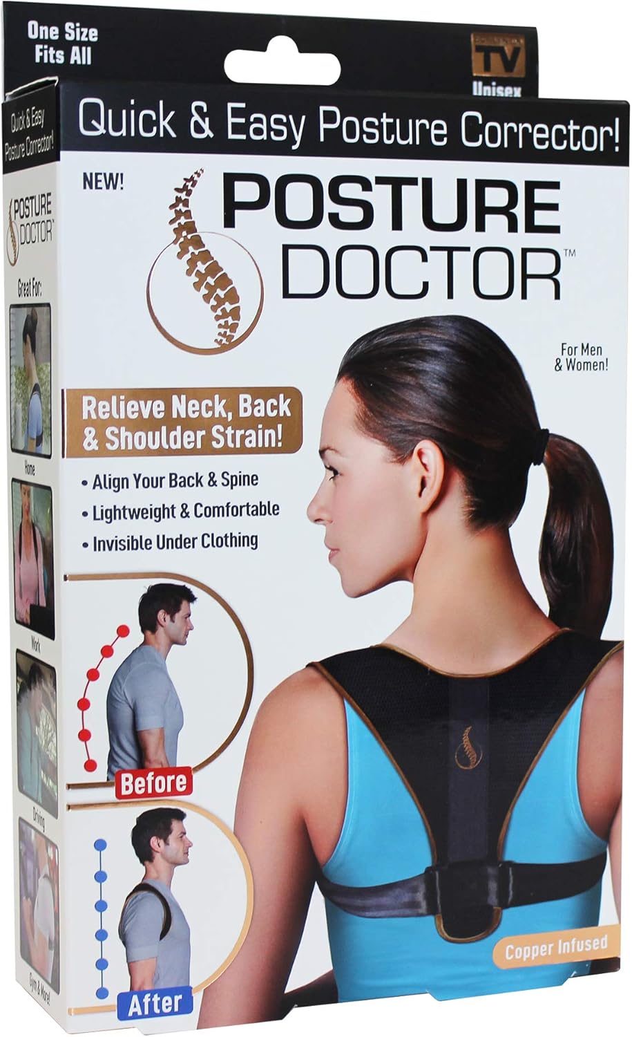 Ontel Posture Doctor Quick & Easy Posture Corrector, Adult, Pack of 1