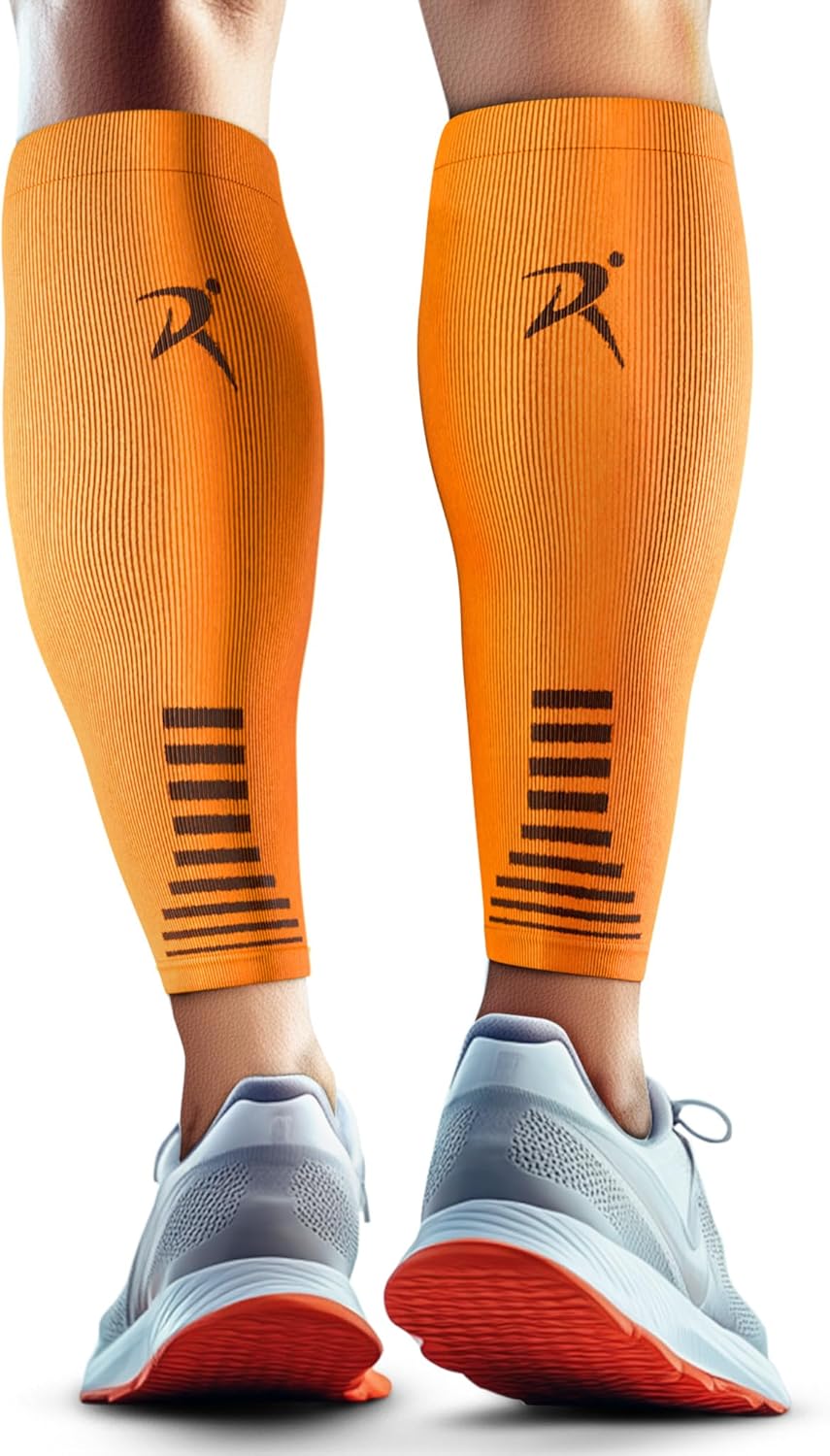 Rymora Calf Compression Sleeves Men Women - Leg Compression Sleeve Footless Socks - Shin Splint Relief Fitness Running