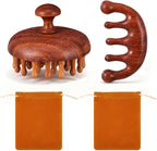 Wooden Scalp Massage Comb, Sandalwood Head Massager for Hair Growth & Relaxation Wooden Hair Brush Hairs Scrubber Portable Handheld Gua Sha Body Massage Tool for Men Women Spa