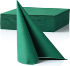 MORGIANA 50 PCS Disposable Dark Green Paper Napkins, Christmas Heavy Duty Linen Feel Dinner Large Green Napkins for Praty Wedding, St Patrick’s Day