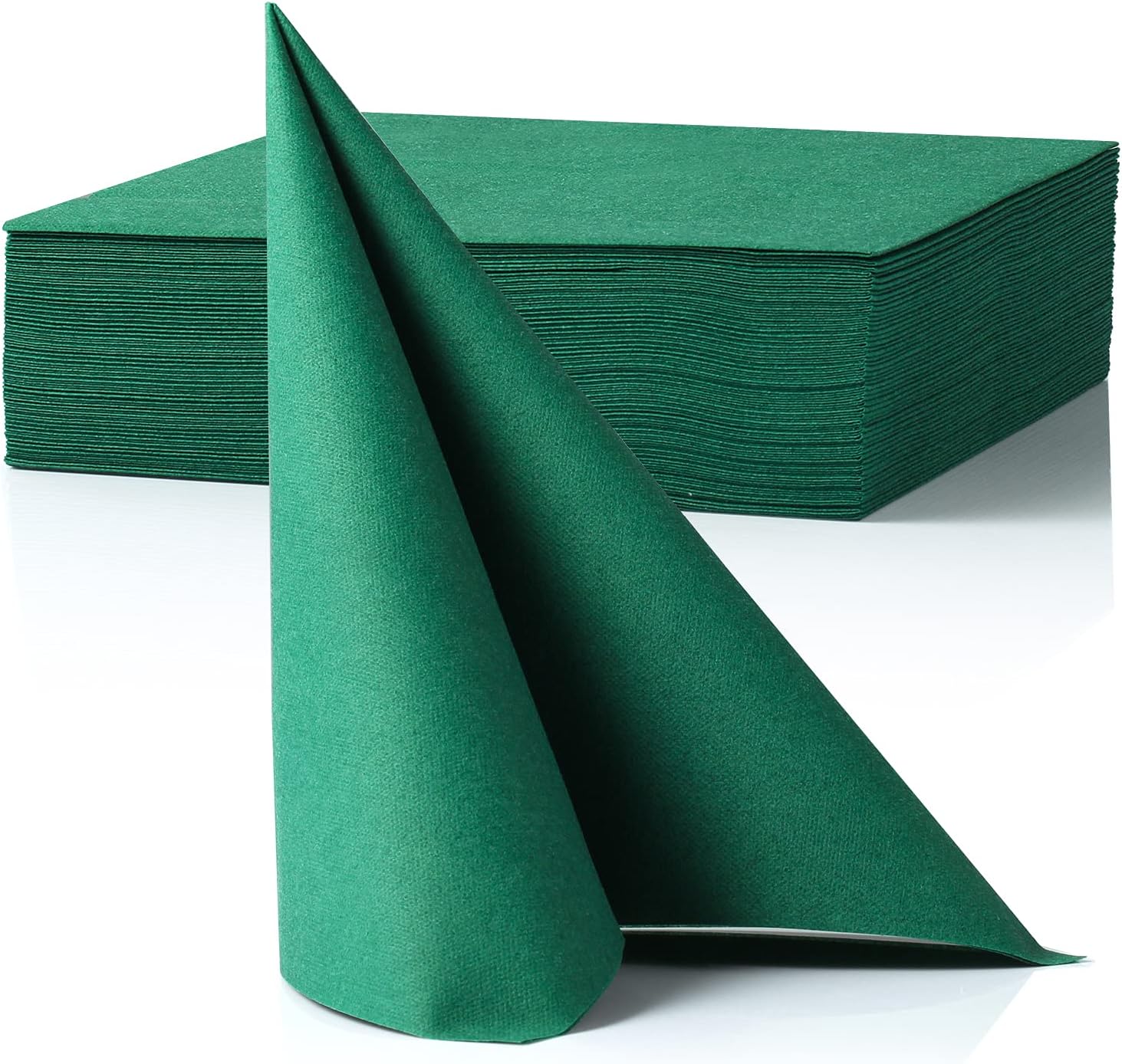 MORGIANA 50 PCS Disposable Dark Green Paper Napkins, Christmas Heavy Duty Linen Feel Dinner Large Green Napkins for Praty Wedding, St Patrick’s Day