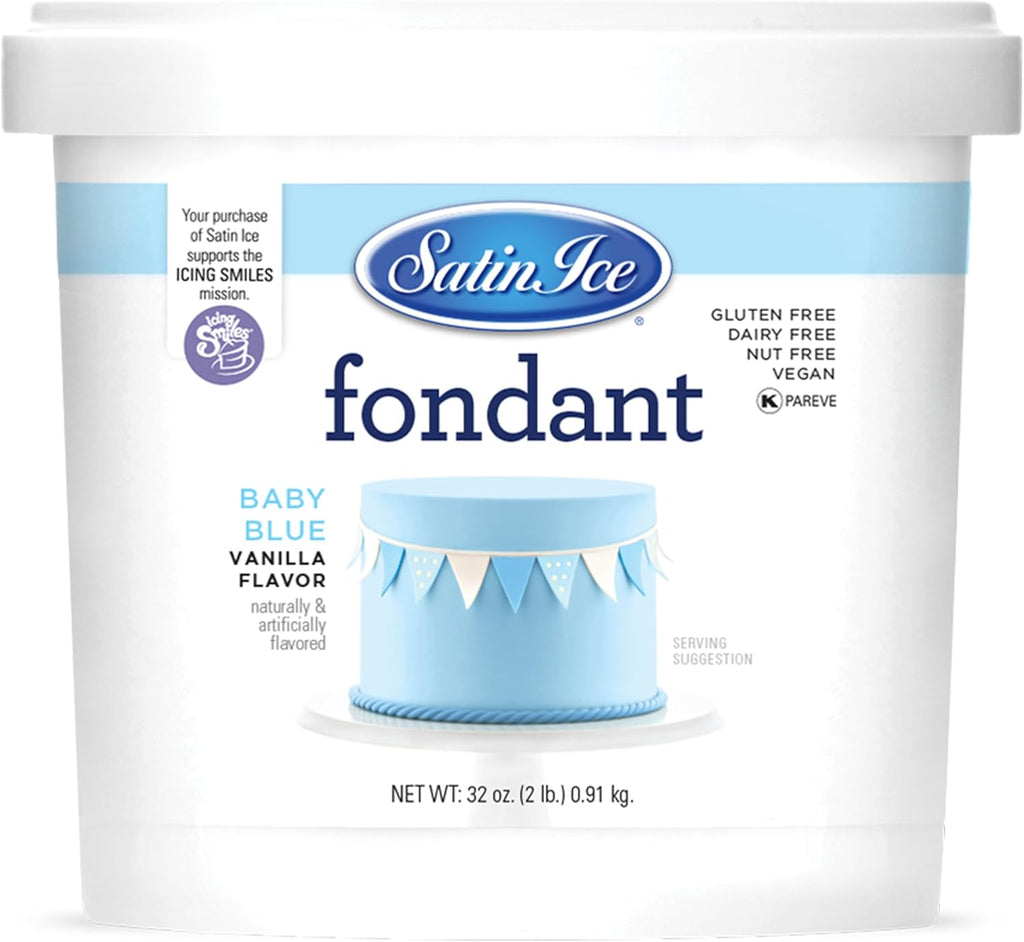 Satin Ice Fondant for Cake Decorating, Baby Blue (2 Pound)