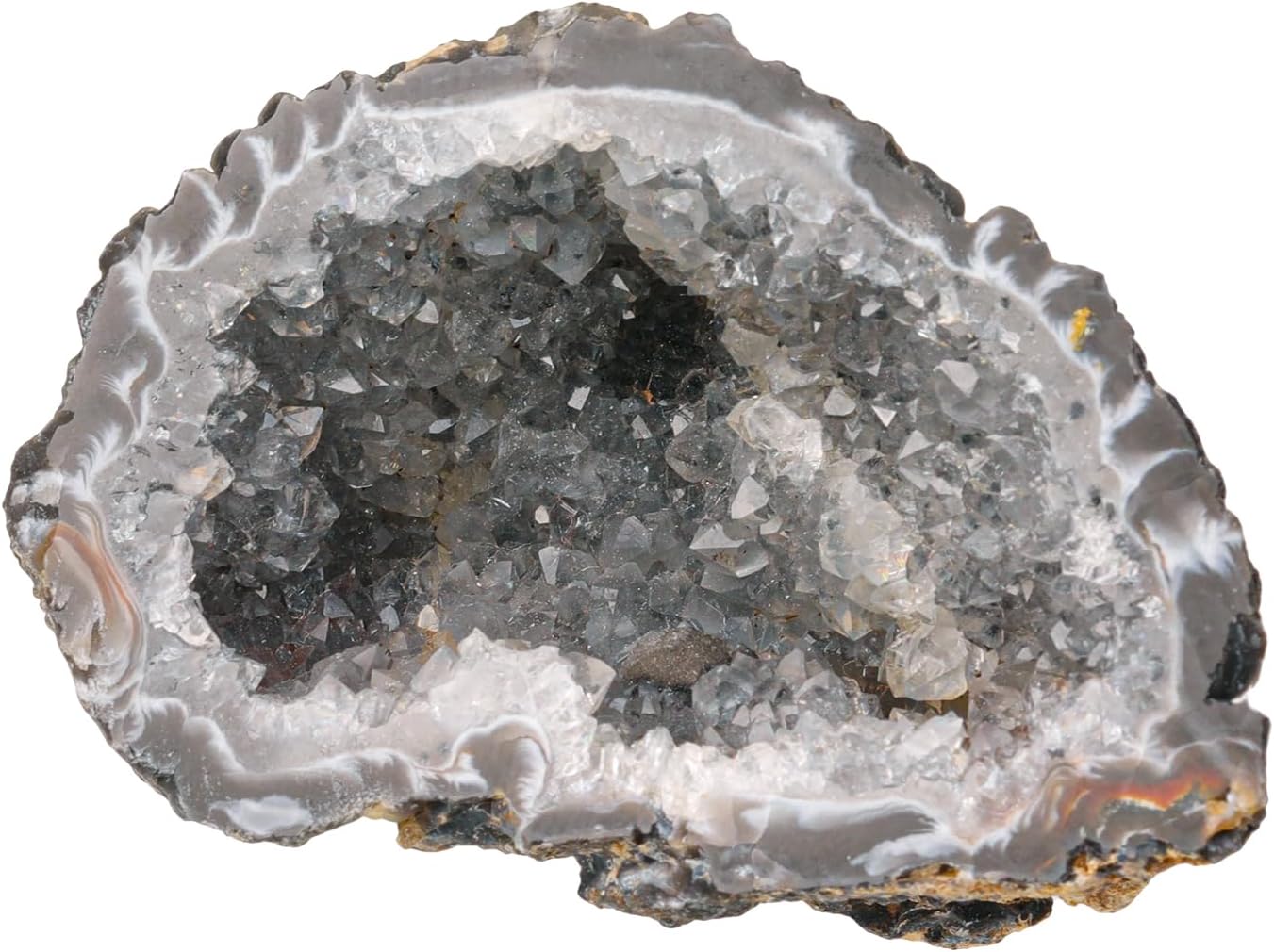 SUNYIK Natural Agate Druzy Geode Cluster Irregular Collectible Mineral Stone Specimen for Decor Figurine Feng Shui(0.1-0.3lb)