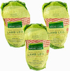 [Pack of 3] New Zealand Boneless Lamb Leg – Grass-Fed & Free-Range, Approx. 15 lbs Total – All-Natural, No Added Hormones or Antibiotics – Ships Frozen in Insulated Box