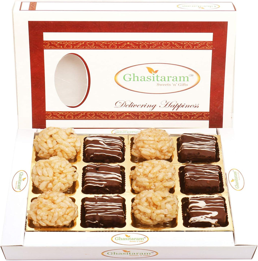 Ghasitaram Gifts Indian Sweets - Diwali Gifts Diwali Sweet - Rice Flakes Sweets Box 12 Pcs