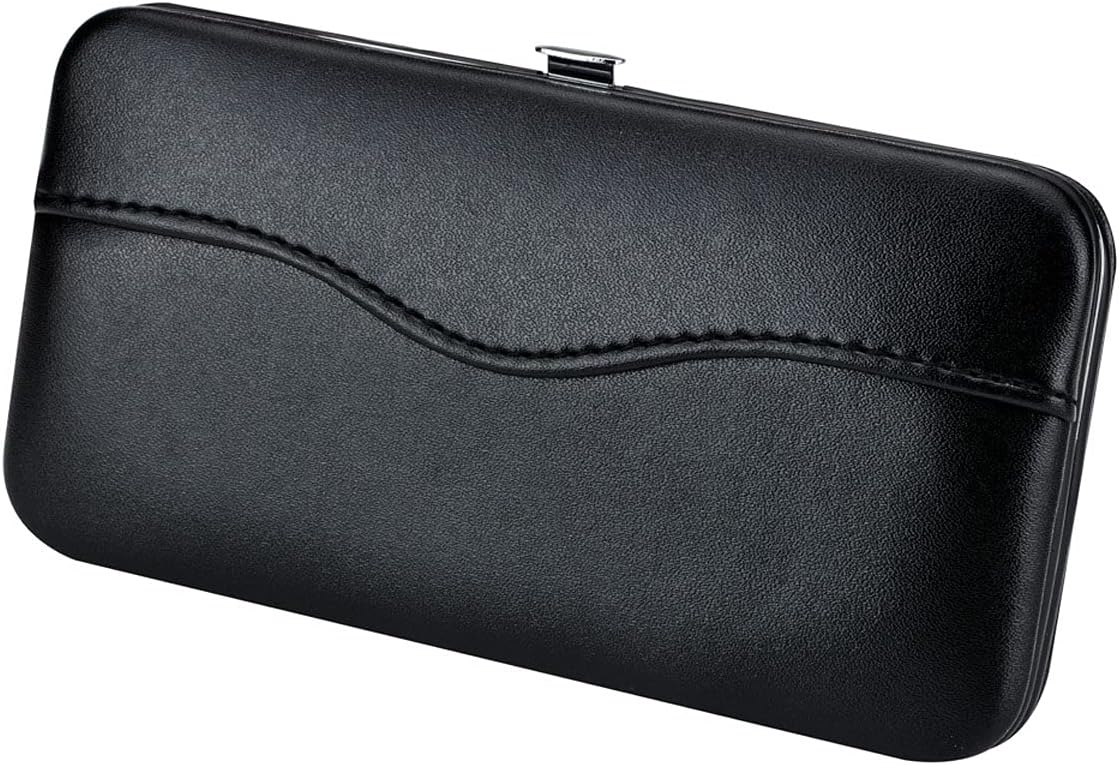 1 Piece PU Leather Empty Tweezers Storage Bag for Eyelash Extensions Multi-pockets Travel Case (Black)