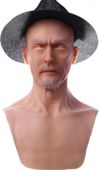 EQAIWUJIE silicone Mask Face Realistic Old Man Mask Full Head Halloween Masks Cosplay Party Mask