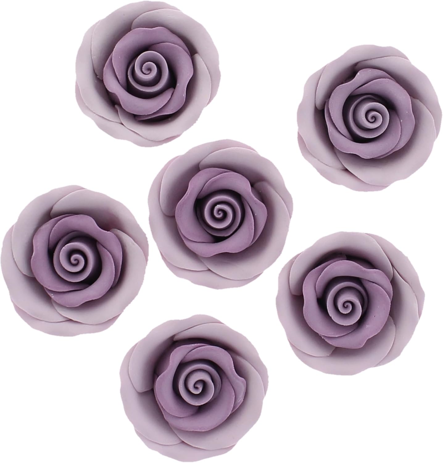 Global Sugar Art Premium Edible Roses, Lavender, Unwired, Medium 1.5 inches, 12 Count by Chef Alan Tetreault