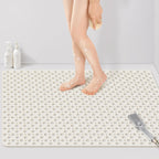 Yolife Extra Large Shower Mat 47x32 inch, Non Slip Shower Mat for Inside Shower with Drain Holes and Suction Cups for Bathroom, No Odor TPE Shower Floor Mat,White